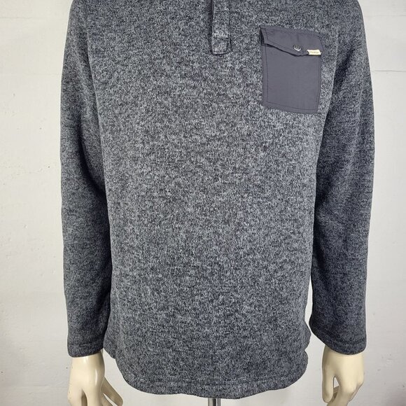 Woolrich gray 1/4 snap pullover fleece sweatshirt jacket mens Large - Picture 3 of 10